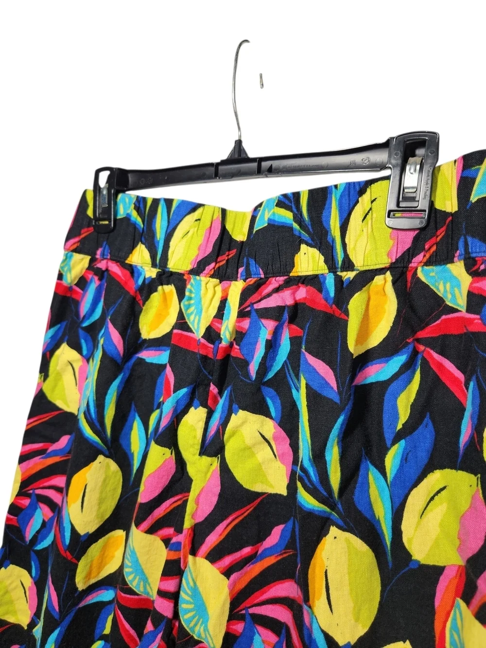 Tabitha Brown for Target Linen Blend Tropical Wide Leg Pants Medium Resort Lemon - Picture 2 of 16